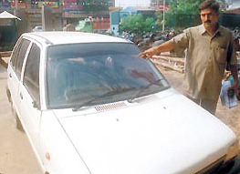 The car recovered from the suspects, which the cops claim was used in the murder of the son of a Delhi head constable this year.