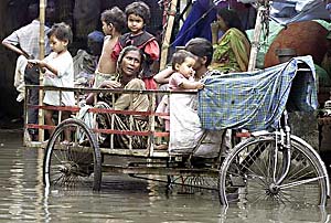 Pavement dwellers take shelter from the rain