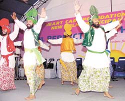 Punjabi folk dancers performing at the MTNL Health Mela in the Capital on Friday.