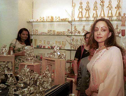 Hema Malini at the inauguration of a cultural artefacts shop in Mumbai on Friday. 