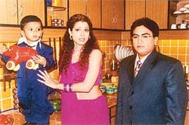 Scene from Meri Biwi Wonderful: Loud comedy