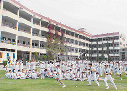 Students of Greenland School enjoy during break.