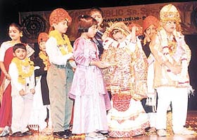 Students of Bal Bhawan Senior Secondary School, Laxmi Nagar, give a performance at the annual function held at Kamani Auditorium