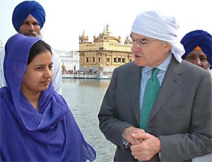 French Ambassador to India Bernard de Montferrand with SGPC general secretary