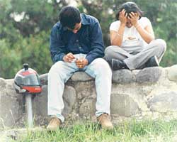 Fishing love at lake