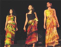 Models from Chandigarh display latest designs at a fashion show held in Ludhiana