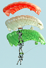 Indian paratroopers participate in a joint exercise