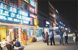 A night view of the market in Sector 22-A