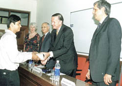 The LSE Director, External Programmes, Ms Rosemnary Gosluph, at the graduation ceremony of the ITM �Twinning Programme�