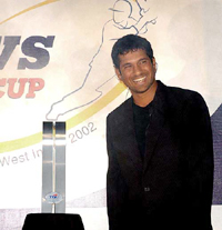 Master blaster Sachin Tendulkar unveils the TVS Cup for the India-West Indies one-day series 