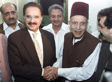 Pakistan's Alliance for the Restoration of Democracy leader Nawabzada Nasrullah Khan 