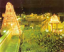 The main shrine with its exquisitely designed and gilded vimana is a perfect example of the Dravidian style of architecture