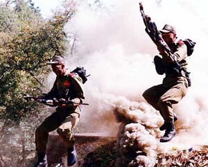 Gorkha recruits of the Army seen during a routine training exercise