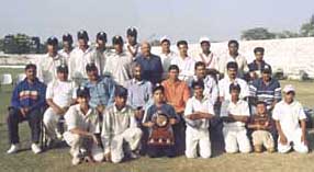 DDCA joint secretary (club) Dr S. S. Sareen with the K N Colts team, who won the Mother Teresa Cricket Tournament at the Ferozeshah Kotla Ground