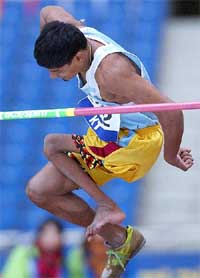 Somnath Malo of India clears the bar