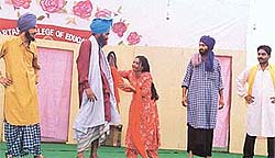 A team presents a play on the occasion of the Panjab University Zone-A Youth Festival in Ludhiana on Tuesday