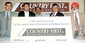 Shiv Khera with the top brass of �Country First�.