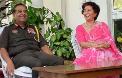 Chief of the Army Staff designate General N. C. Vij with his wife