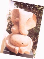 The elephant-headed god, cast in stone