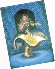 Kathak 1, oil on board, by Koushal Choudhry