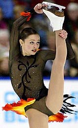 Sasha Cohen of the USA spins during her short programme to place first at Skate Canada Figure Skating Competition