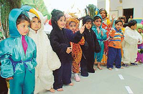 Tiny tots of Kiddies Play School, Sector 38 West, take part in a fancy-dress competition 