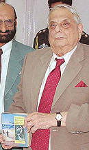 Lieut-Gen J.F.R. Jacob (retd) releases the book �Man Who Touched the Sky�, on Field Marshal K.M. Cariappa, in Chandigarh on Thursday.