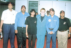 Raman Jain of Delhi with Sir Elton John and other four winners in Bangalore