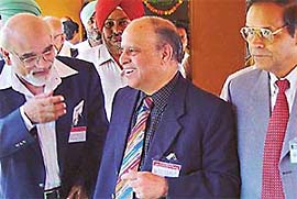 Dr K. Kasturirangan, Chairman of the Indian Space Research Organisation, at the inaugural function of the 68th annual meeting on Friday. The Vice-Chancellor of the university, Mr K.N. Pathak (extreme right), is also seen