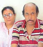 Kartik Sharma and his wife, Neeru, who had come from Assam to the PGI in Chandigarh for his kidney transplant.