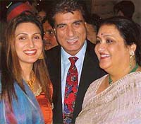 Raj Babbar with wife Nadira Babbar and daughter Juhi at a function in Chandigarh on Sunday