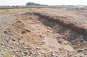 HUDA contractors have been illegally lifting sand from the restricted area in the Ghaggar river bed 