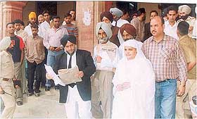 Former SGPC chief Bibi Jagir Kaur comes out of the district courts