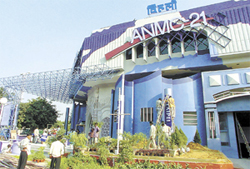 Last-minute touches being given to Delhi Pavilion for the trade fair