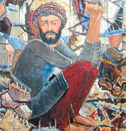 One of the widely-acclaimed art works in which Mohinder Singh Gill, a Doctorate in Art Education, USA, lists his reaction to the Gujarat earthquake.