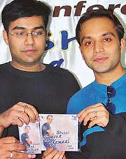 Punjabi singer Shael (right) releases his music album �Hasna Kamaal� at the Chandigarh Press Club on Friday.