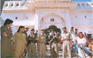 Commandos guard the famous 'Brahma Temple'