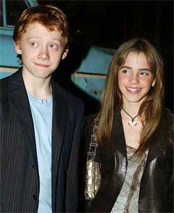 Artistes Rupert Grint and Emma Watson at the premiere of the film �Harry Potter and the Chamber of Secrets� in Los Angeles