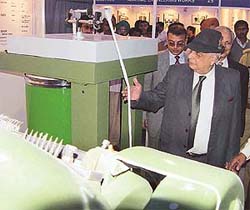 The Punjab Governor, Lieut-Gen J.F.R. Jacob, takes a look at the new textile machinery
