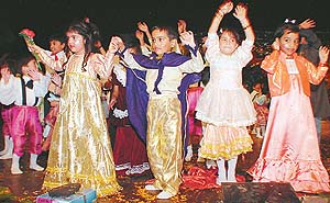 Tiny tots of Vivek Nursery and Preparatory School perform at their 36th annual function, in Tagore Theatre, Chandigarh, on Sunday.