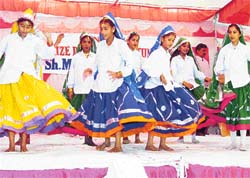 A Haryanvi dance being performed at the annual prize distribution function of M.L. Memorial High School