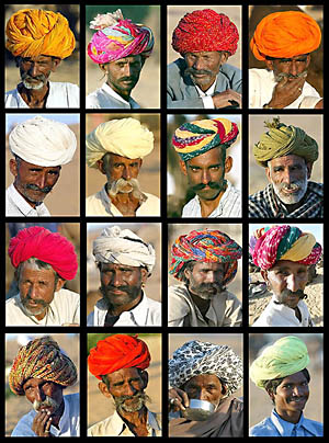 A combo picture shows portraits of Rajasthani nomads