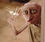 House Elf "Dobby" is pictured in a scene