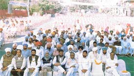 Empty chairs at the Congress convention in Ludhiana on Monday