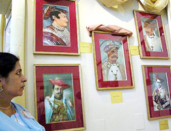 A lady visits an exhibition