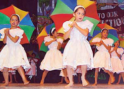 Tiny-tots of Manav Mangal School perform at their annual function in Tagore Theatre, Chandigarh, on Thursday.