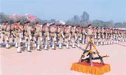 A view of the passing out parade of the ITBP recruits in Ludhiana 