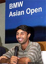 Jyoti Randhawa of India smiles during a Press conference