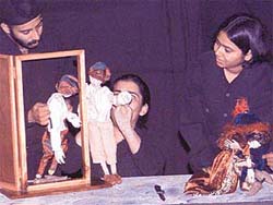 Members of Kat-Katha, an association of puppeteers, present an adaptation of Shakespeare�s comedy �Twelfth Night� with rod puppets at CITCO�s Drop In restaurant