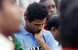 Indian captain Rahul Dravid during the awards ceremony